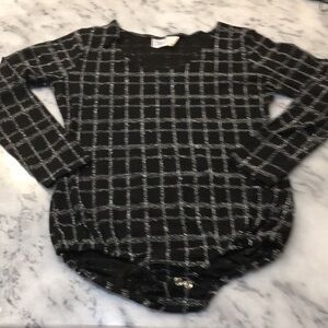 Cheri-Alan knits Black and silver bodysuit size large. Crew neck